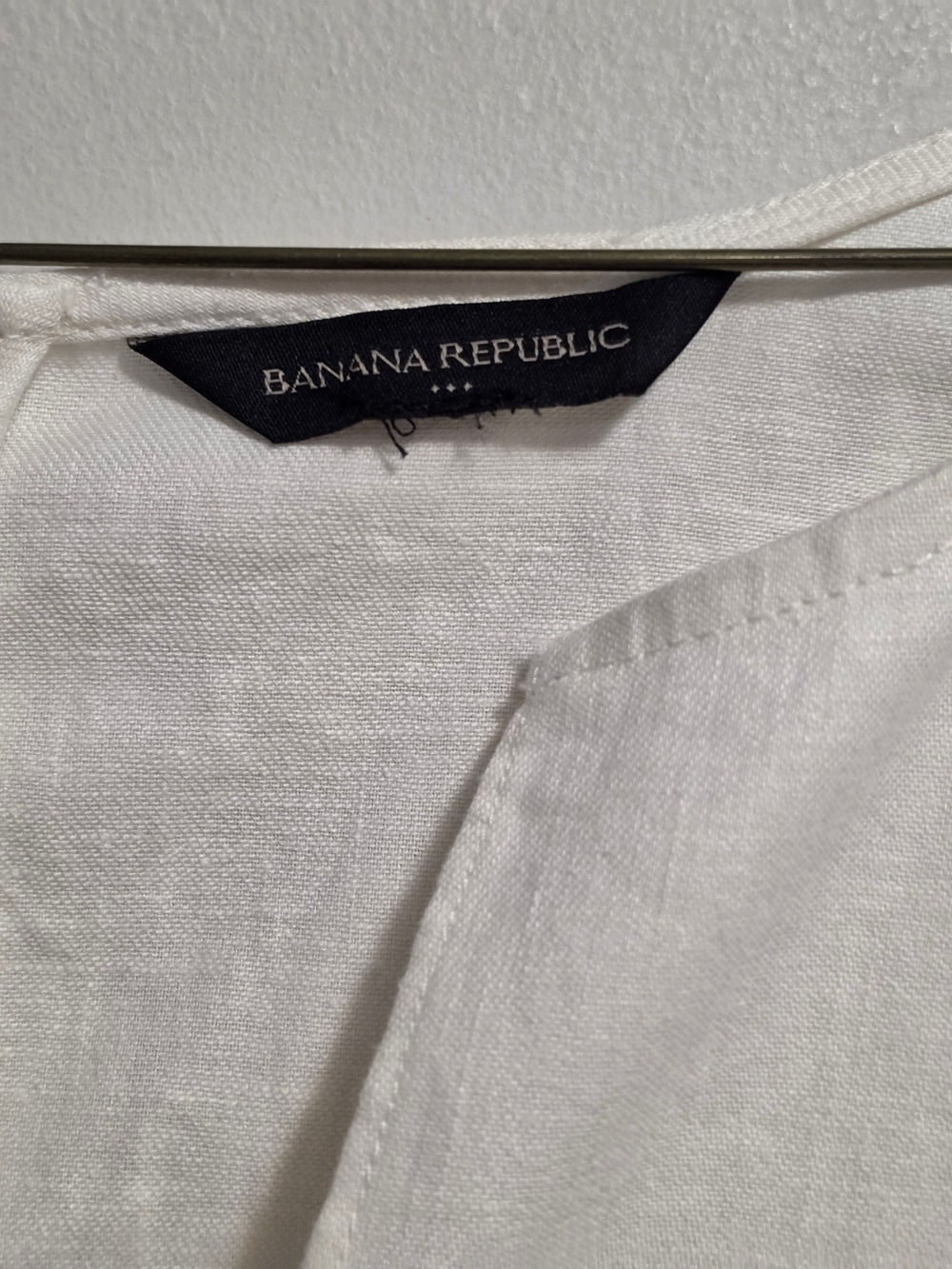 Banana Republic Off White Sleeveless Button-Front Linen Blend Dress with Belt - Picture 6 of 13